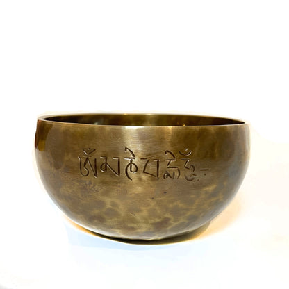 Hand Hammered Full Moon Nepal Healing Therapy Singing Bowl 16cm