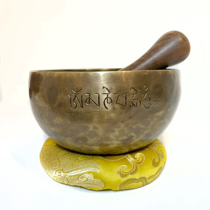 Hand Hammered Full Moon Nepal Healing Therapy Singing Bowl 16cm