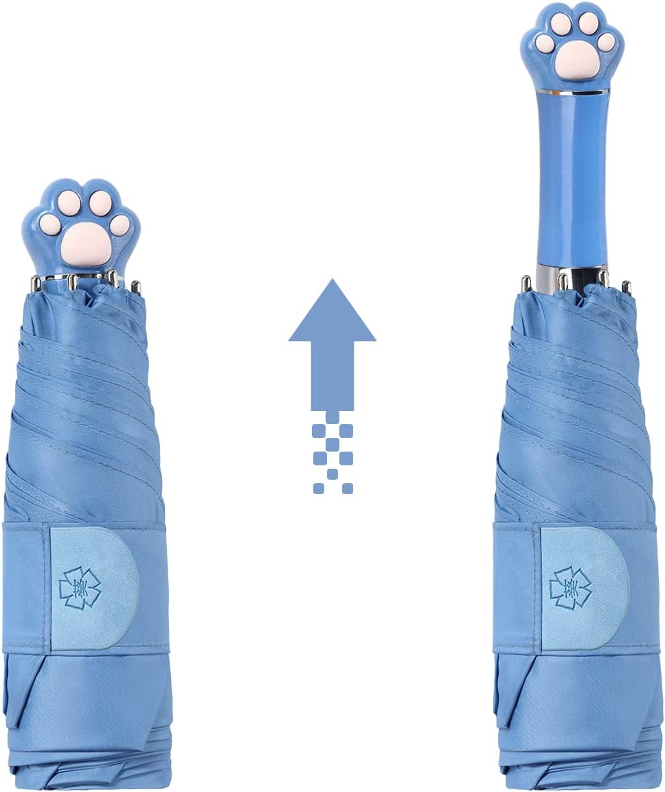 Mamoru Small Umbrella with Cat Paw Handle, 99.99% UV Protection, 5 Colors